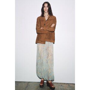 ZARA ZW COLLECTION FLORAL PUFF TROUSERS